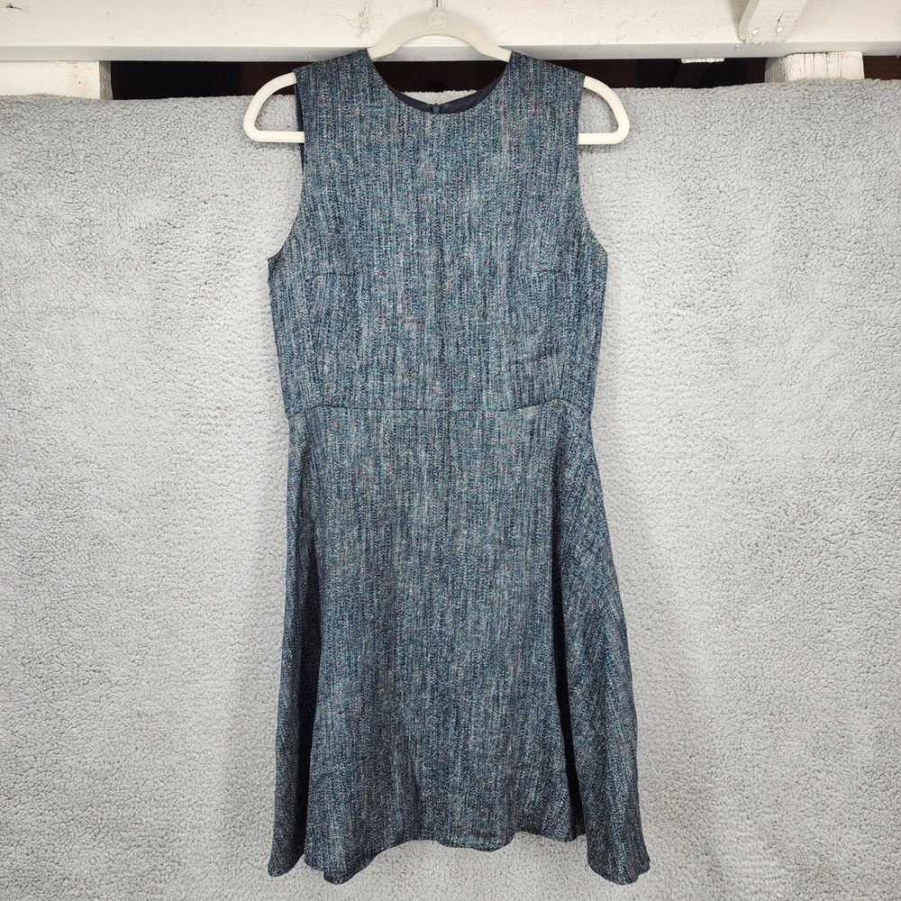 Theory Size 6 Dart Mini Herringbone Melange Dress Sleeveless Career Workwear